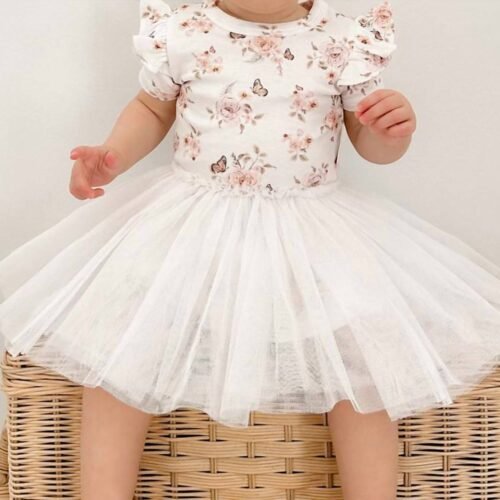 Baby Butterfly Garden Tutu Dress In White