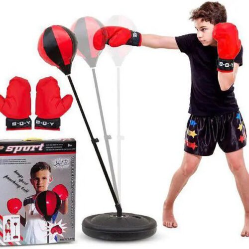 AZToys 777-777 Adjustable Punching Bag for Kids Including Boxing Gloves, Adjustable Stand & Pump | Great Gift for Age 3 to 8 years Boys & Girls for Exercise & Fun