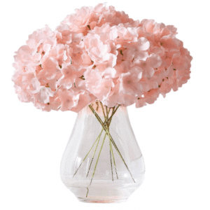 Artificial Hydrangea Flowers Blush Heads 10 Fake Hydrangea Silk Flowers for Wedding Centerpieces Bouquets DIY Floral Decor Home Decoration with Stems(VASE NOT Included) Artificial Flower - Sale Cosmic