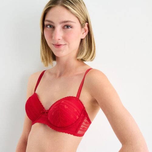 Arizona Body Holiday Heart Lace Balconette Bra