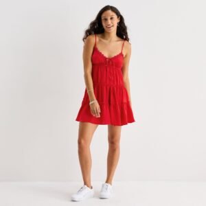 Arizona Womens Sleeveless Juniors Babydoll Dress