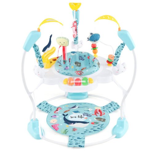 Baby Activity Center Height Adjustable Baby Bouncing Saucer With Interactive Toys