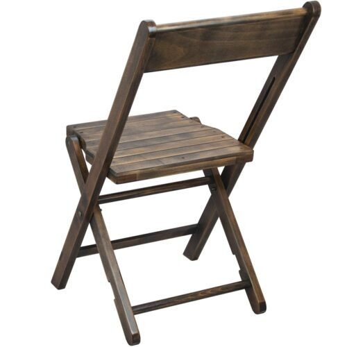 2-Pack Slatted Wood Folding Special Event Chair – Antique Black